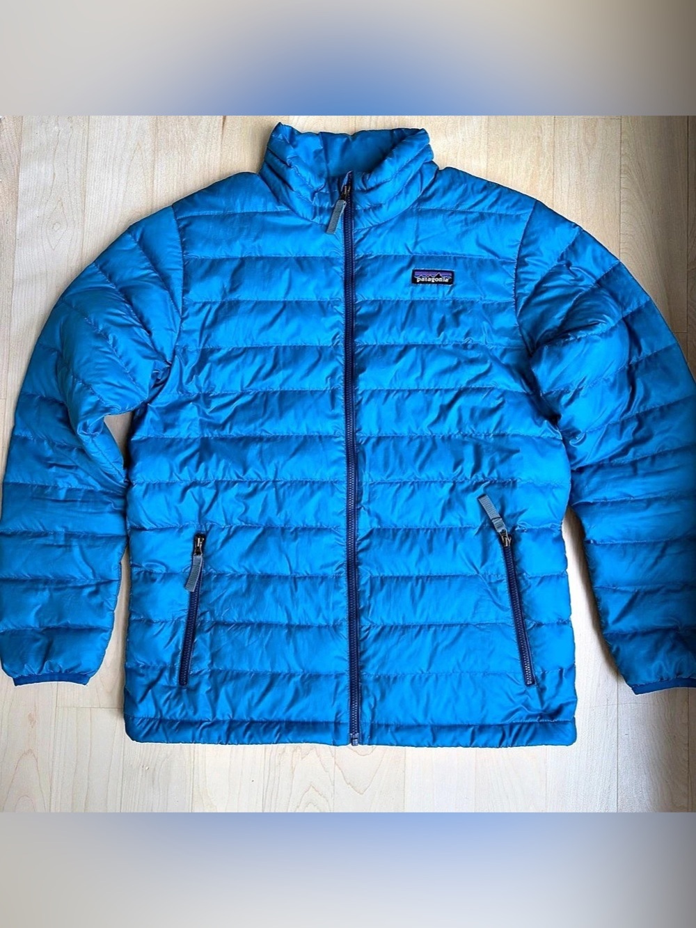 Patagonia Kids' Down Sweater Boys XL Blue Puffer Jacket Like New